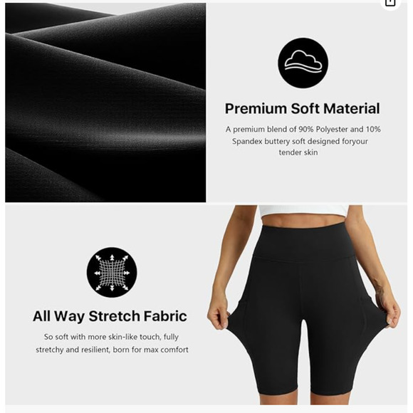 Women's High Waisted Biker Shorts 5 Pack - Tummy Control Yoga with Pockets 4XL - Picture 6 of 6